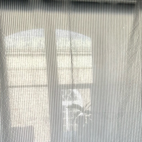 Pair of Handmade gray & white Lined Curtains - Picture 6 of 7